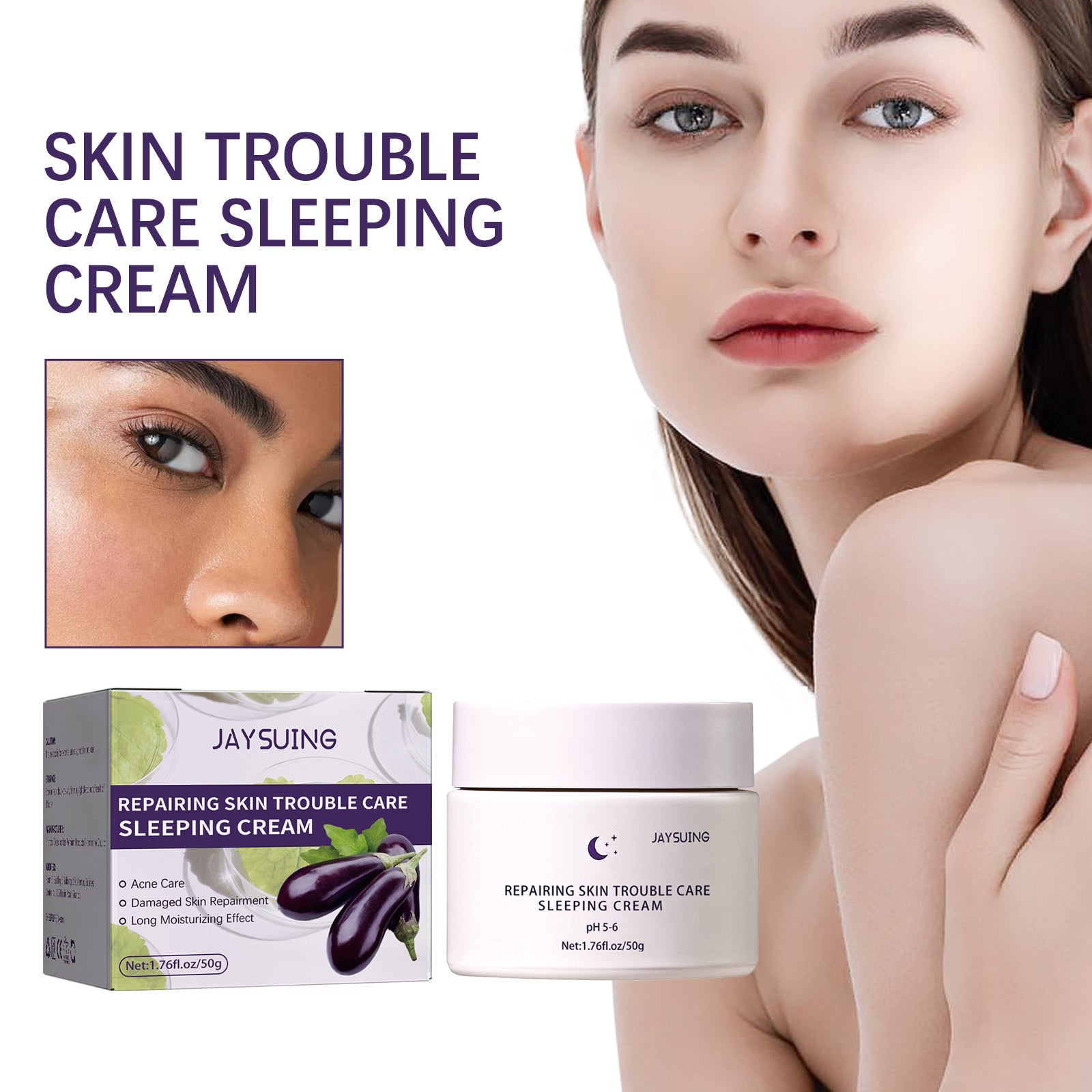 Jaysuing Night Care Sleep Cream, Hydrating Night Repair Skin Barrier Brightening Whitening Cream 5 131c07d3-6457-4860-a7f7-9468155485d9 null