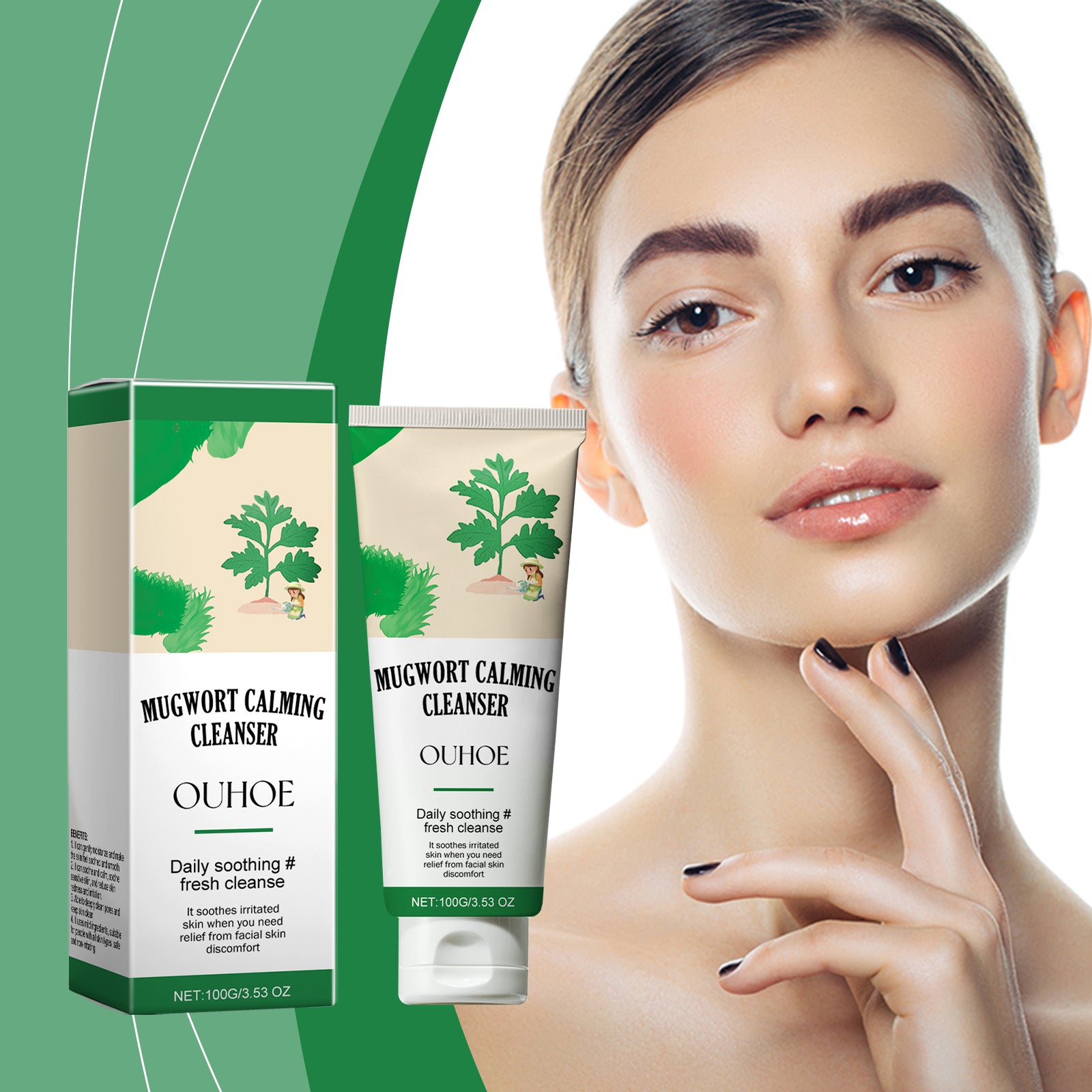 OUHOE Mugwort Calming Cleanser, Hydrating And Moisturizing Deep Clear Pores Balance Oil Moisturizing Cleanser 5 24101b4e-e33e-4994-9798-ac9e3c63aa90 null