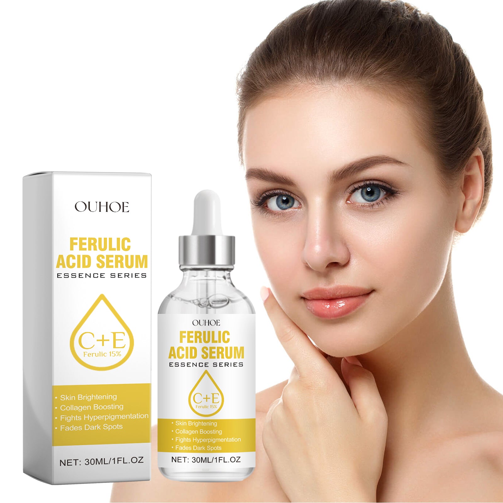 OUHOE Ferulic Acid Serum, Lighten Fine Lines And Spots Revitalize Skin Delicate Pores Repair Dry Skin Moisturize 5 244cbc60-4895-4f6f-b90c-75106bda0b0f null