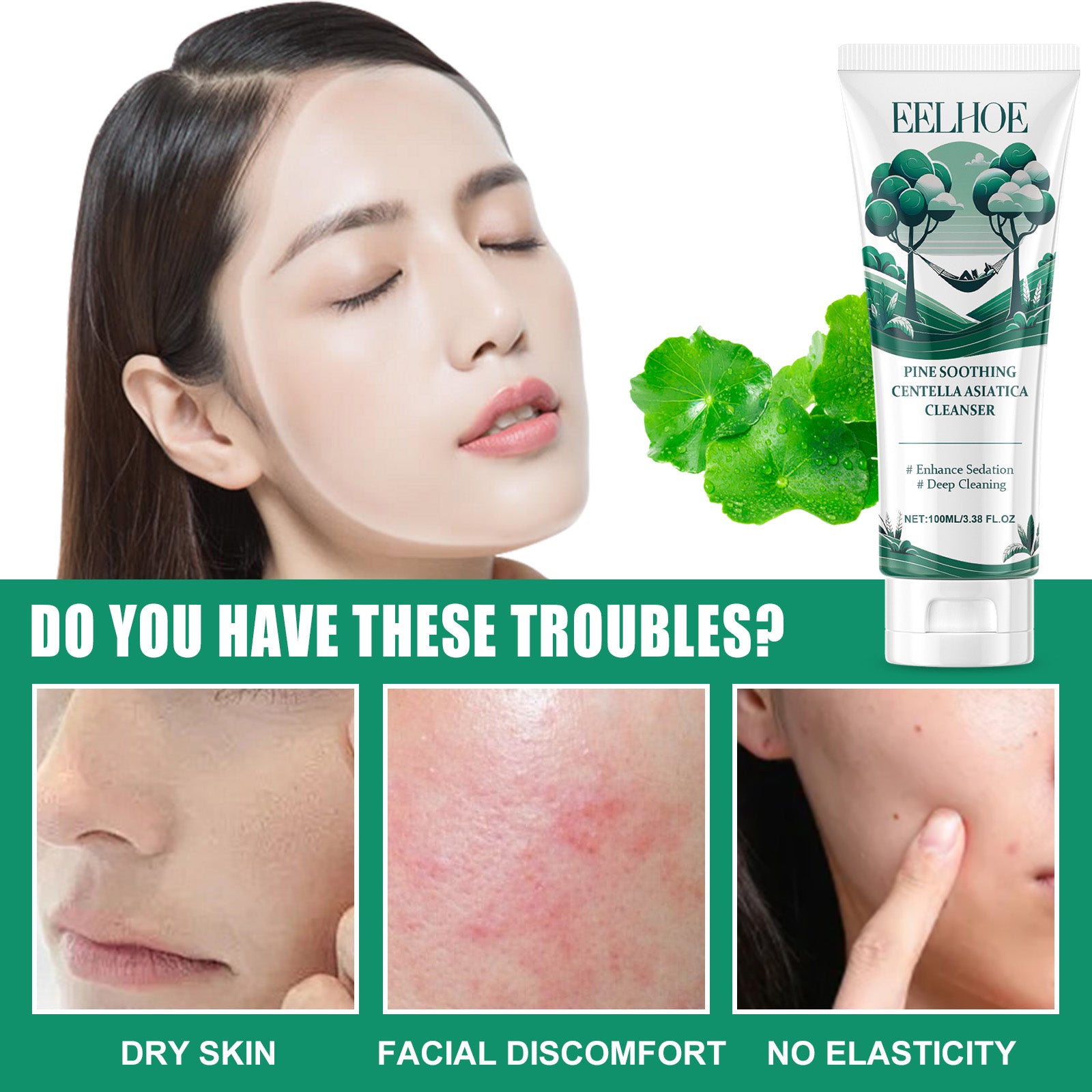 EELHOE Pine Soothing Centella Asiatica Cleanser, Deep Clear Pores Soft Moisturizing Skin Moisturizing Non-Tight Cleanser 5 448a0f03-ebf1-445a-92d6-4823520286da null