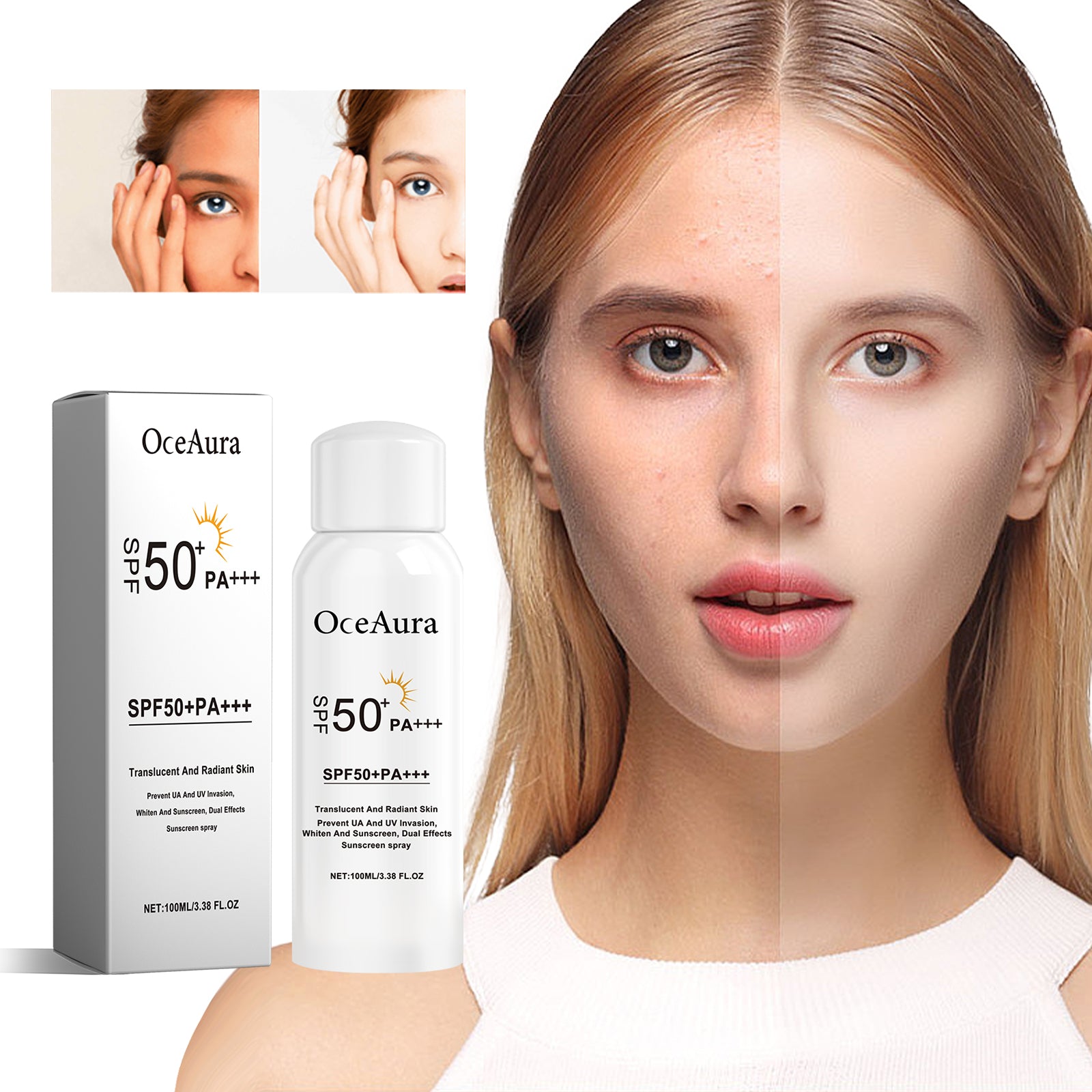 OceAura Sunscreen Spray, Moisturizing And Refreshing Protective Spray For Outdoor Uv Protection 5 4d9e352a-65cf-483e-b6ef-9c61cb11c255 null