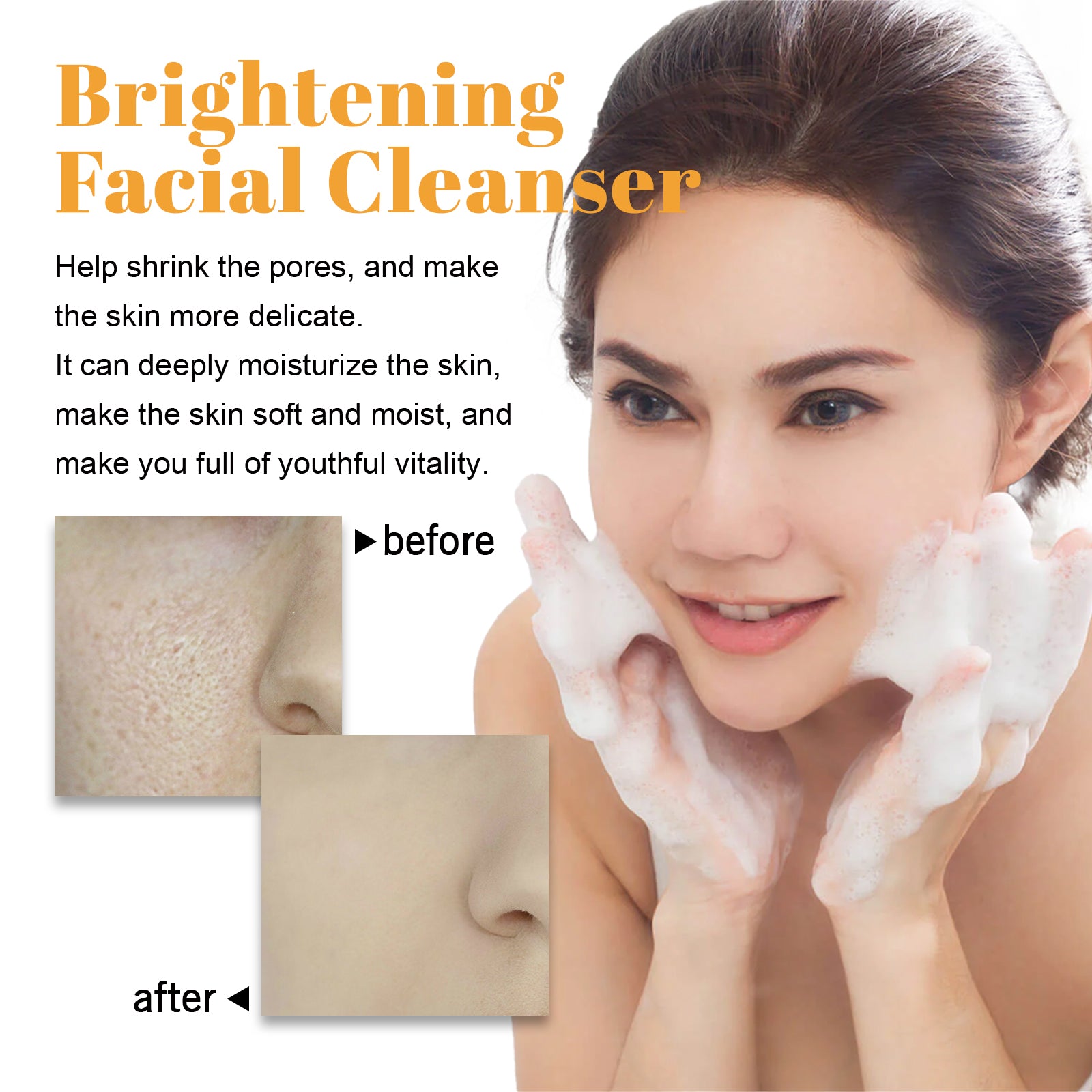 Hoygi Brightening Facial Cleanser, Deep Clean Facial Skin Fade Acne Mark Acne Mark Moisturizing Whitening Beauty 5 54be8733-9f32-4ee9-b392-7f9b462fda36 null