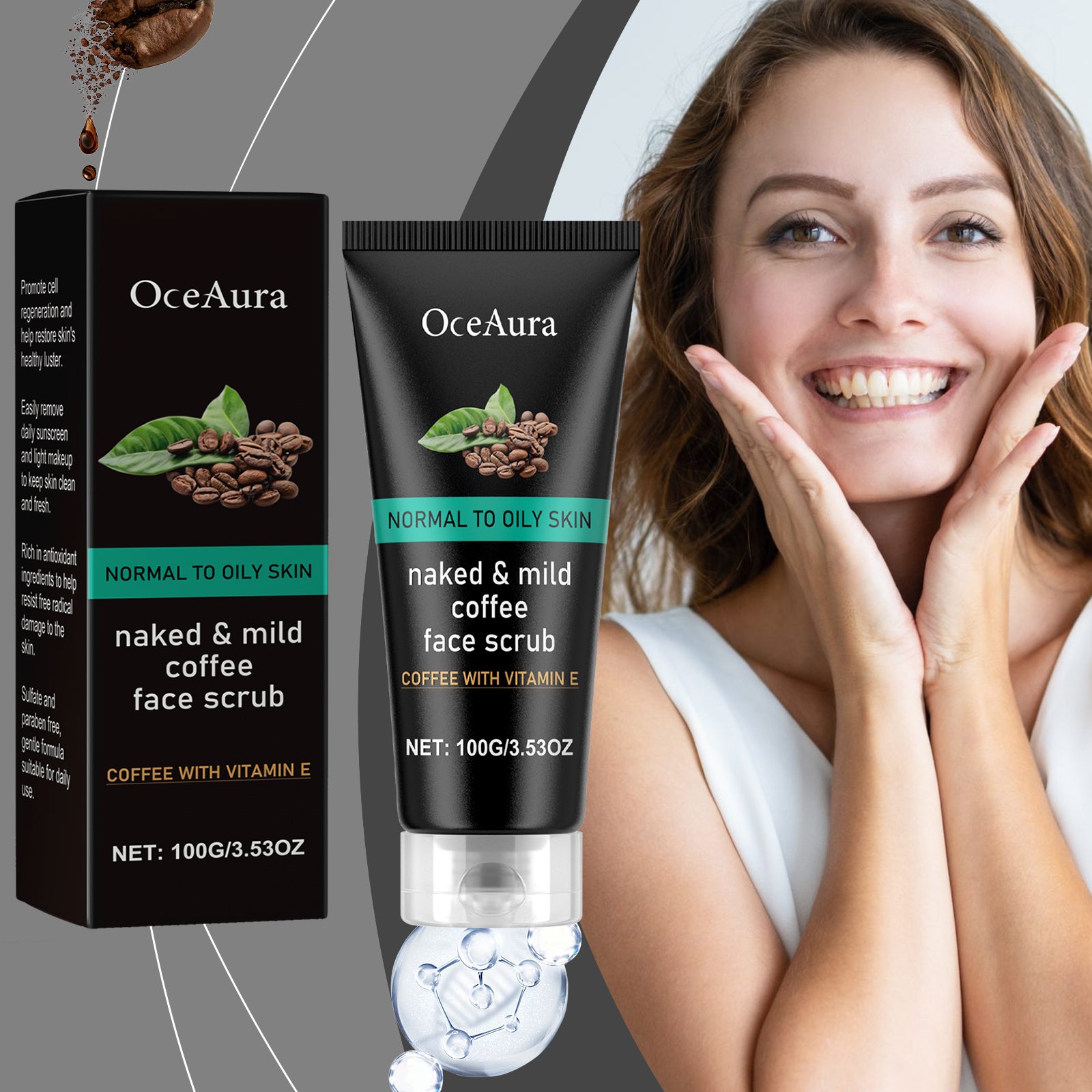 OceAura Caffeine Cleanser Gentle Exfoliating Blackhead Facial Treatment Pore-Clearing Cleanser 5 58e84fc3-0a84-4552-a9b9-24ff553895f4 null