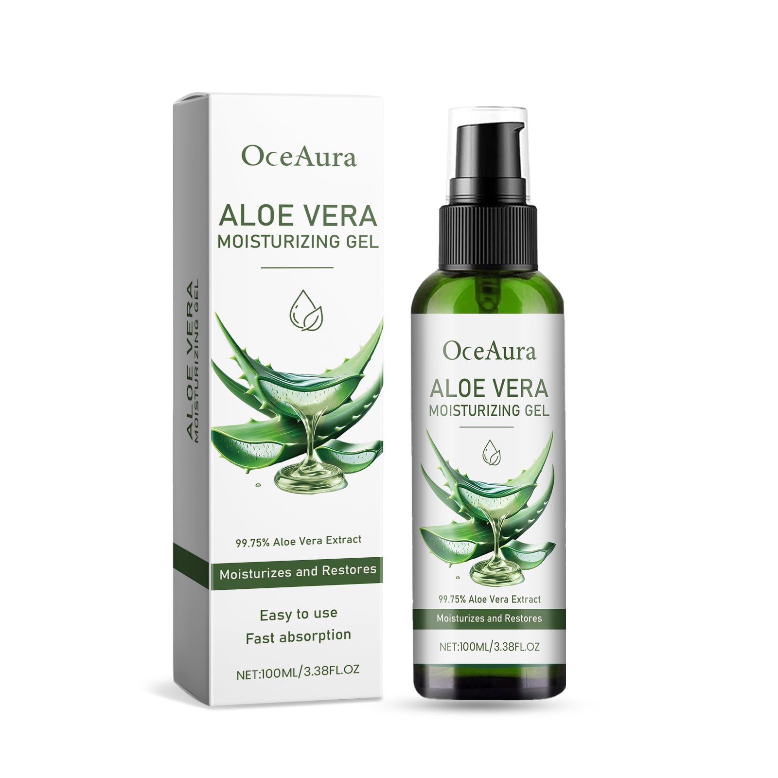 OceAura Aloe Vera Moisturizing Gel Gently Nourishes Facial Skin, Moisturizing And Refreshing Aloe Vera Gel 5 6cc6623b-059a-4871-9008-83f14db3fe6a null