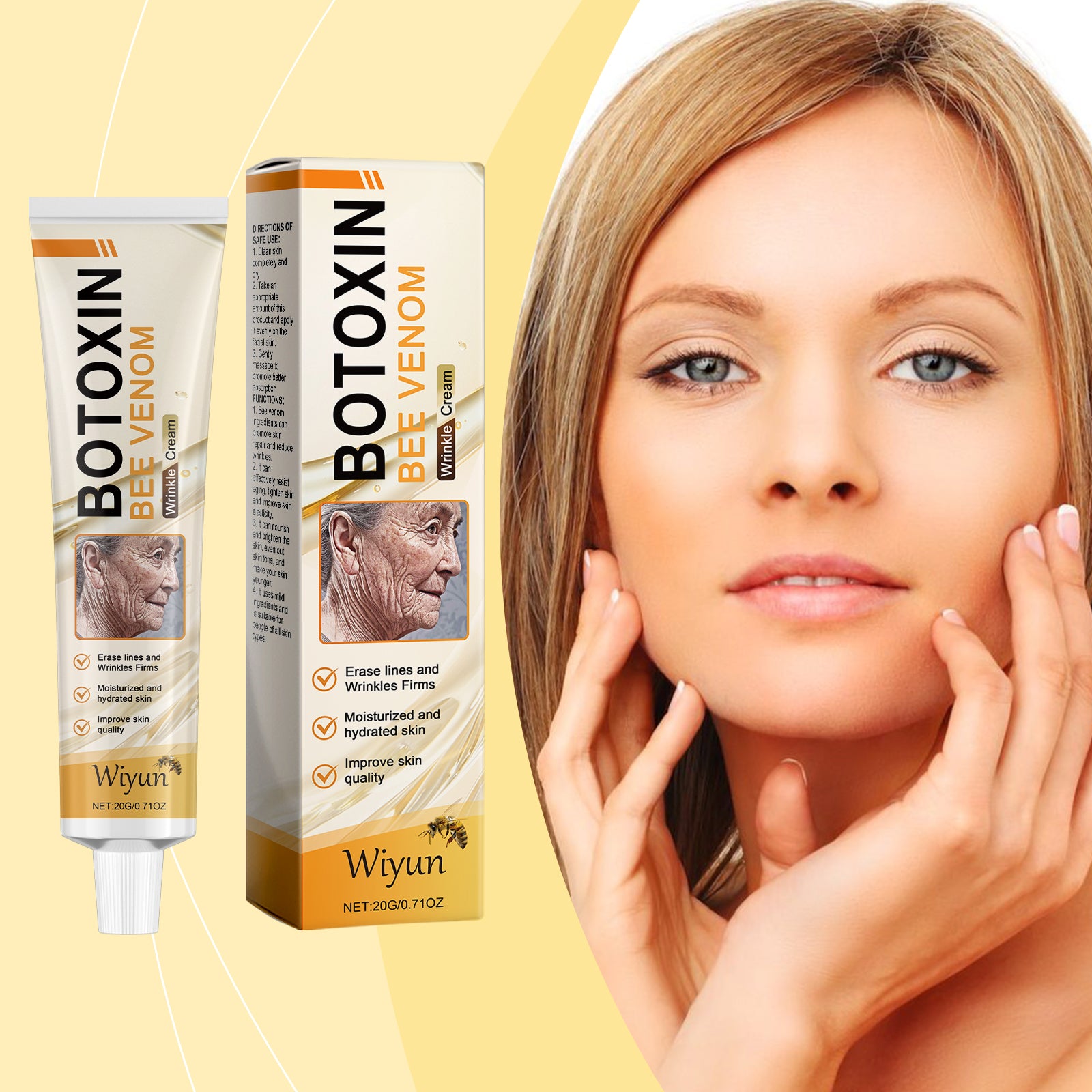 Wiyun Bee Venom Skin Care Cream, Gentle Nourishing Care Facial Skin Moisturizing Hydrating Tender Skin Care Cream 5 76704b0c-0ebf-4ab2-be3d-fba6f81ac27f null