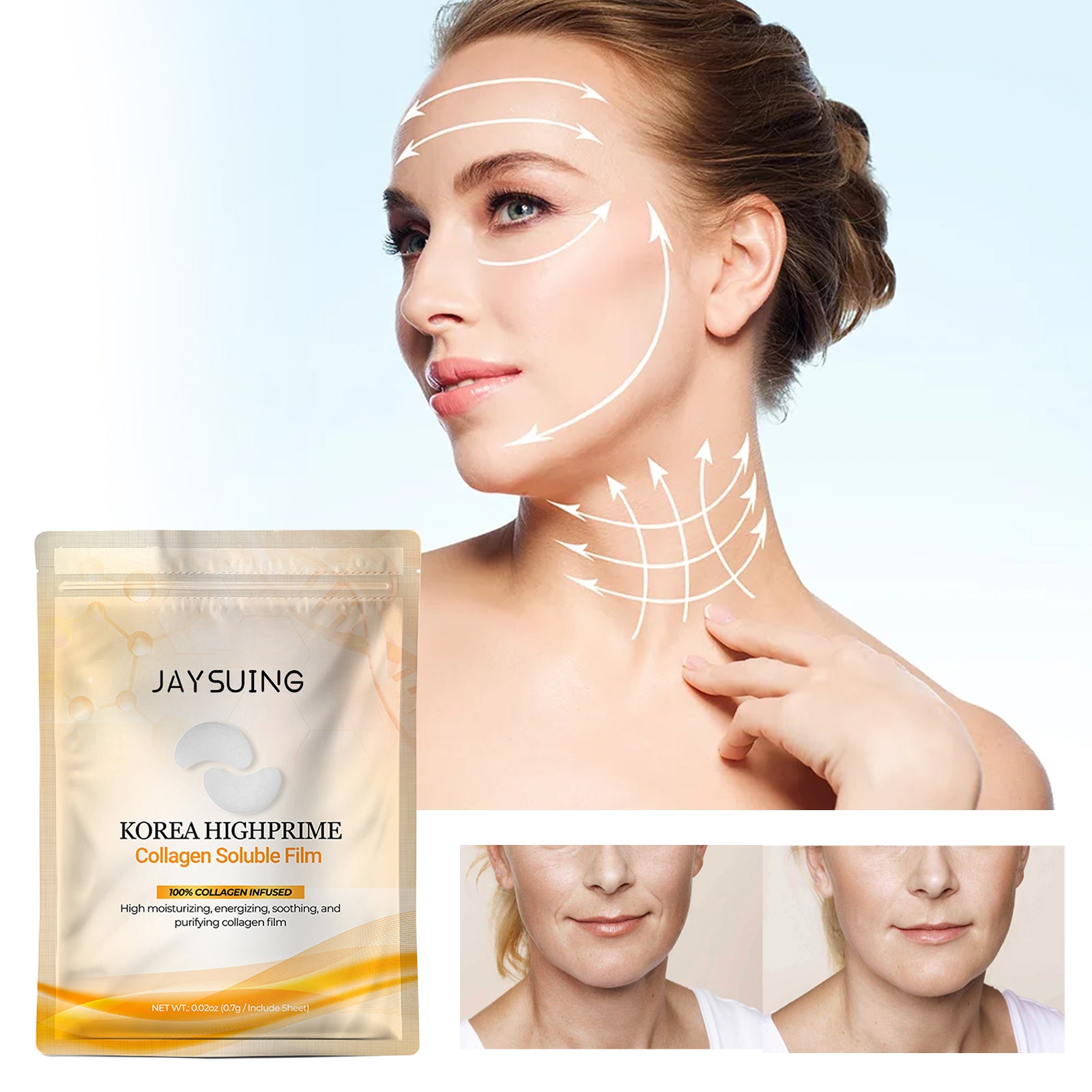 Jaysuing Collagen Soluble Film, Eyes Forehead And Cheeks Light Lines Moisturizing And Firming Mask 5 784e760a-641e-4b6f-b168-d0a0e07c872f null