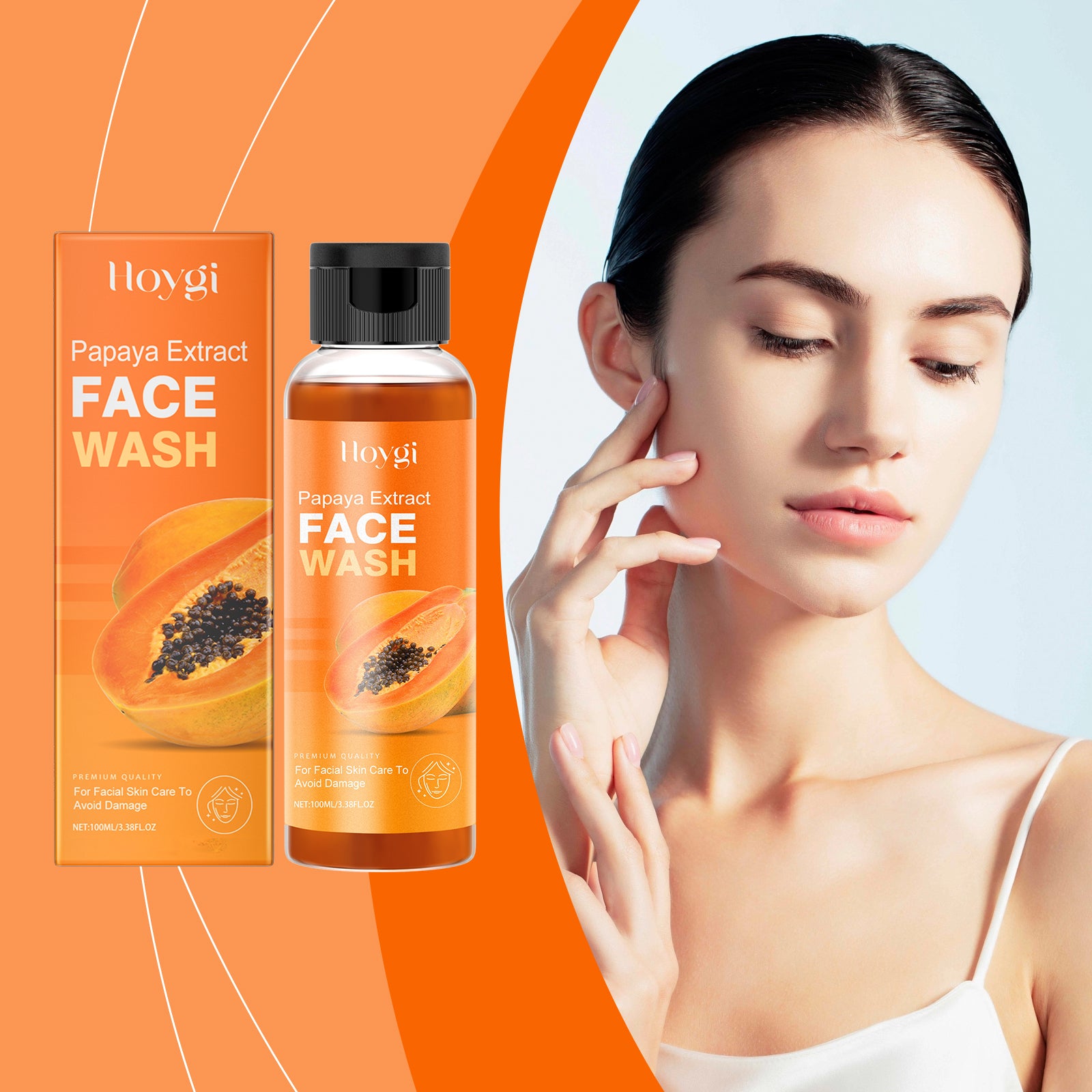 Hoygi Papaya Face Wash, Gentle Cleanser Not Tight Moisturizing Hydrating Moisturizing Skin Tender Skin Care Face Wash 5 821e710d-3476-4eec-96f4-c903e5f99f7d null