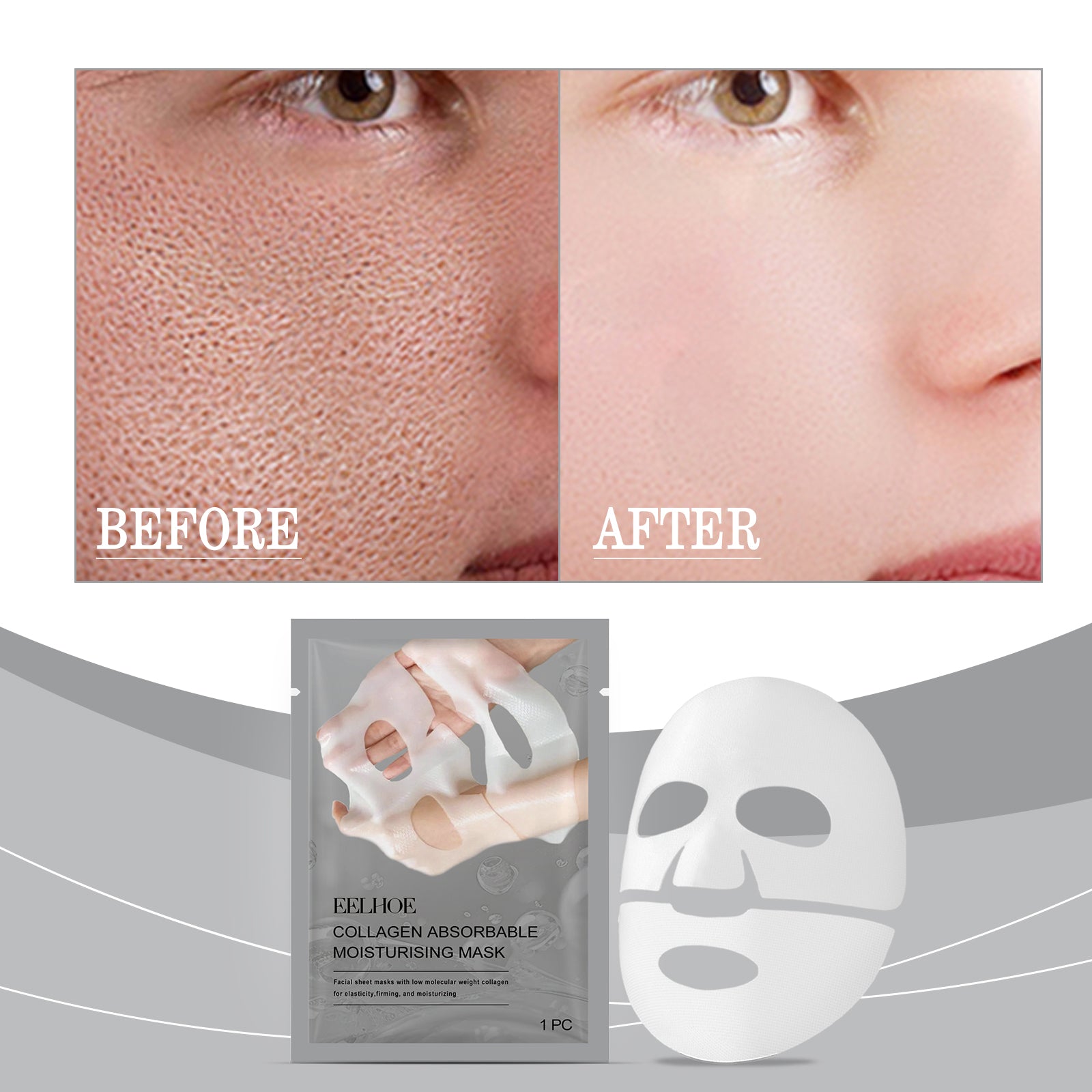 EELHOE Collagen Moisturizing Mask Pack Skin Moisturizing Moisturizing Moisturizing Skin Care Patch Care Nourishing Mask 5 8aa30667-c1ac-4ed6-8157-b52d9a6669ac null
