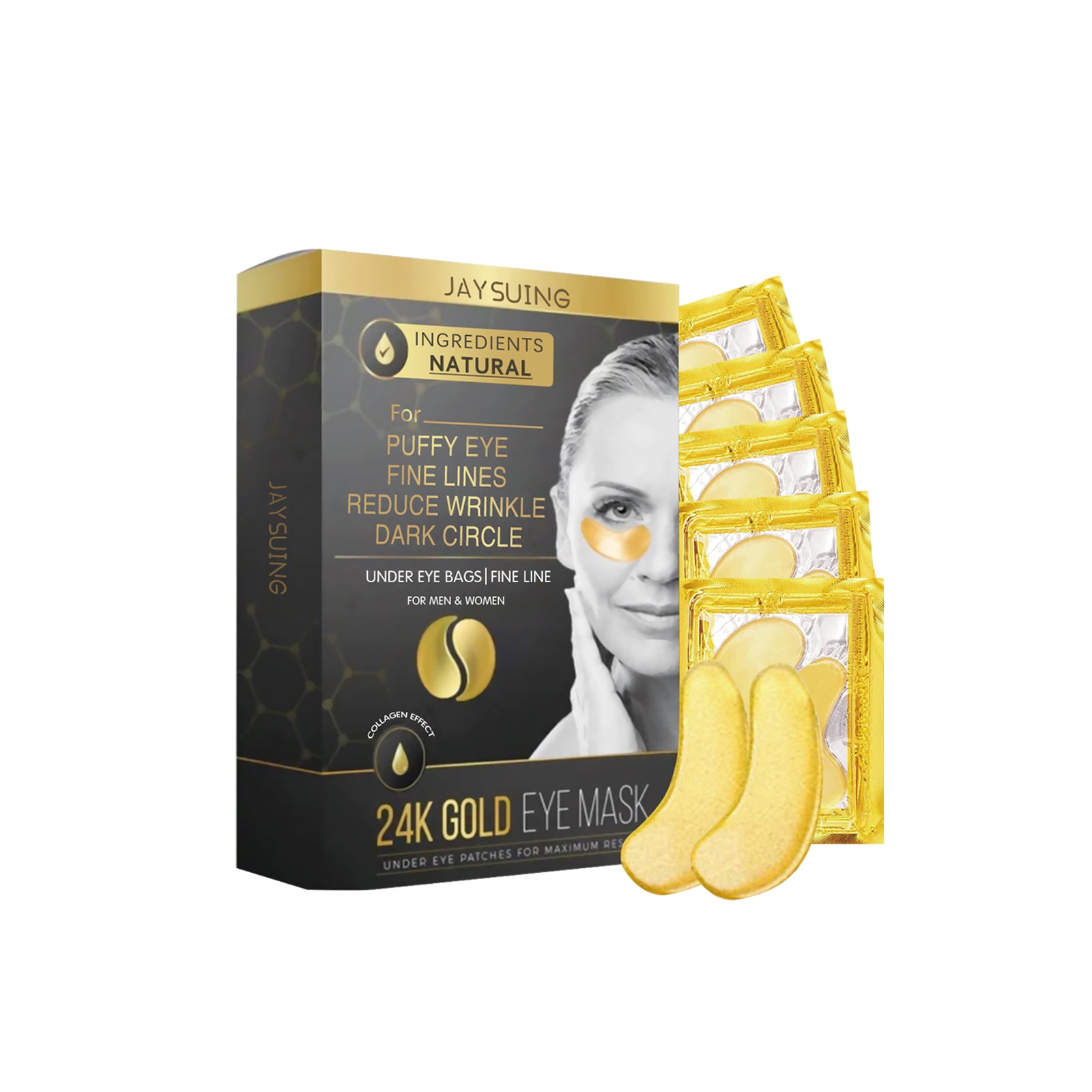 Jaysuing 24k Gold Eye Mask Fades Fine Lines, Dark Circles, Hydrates & Firms Eye Masks 5 8aceaae0-b0e7-40e4-a5c0-6255b5f1aa69 null