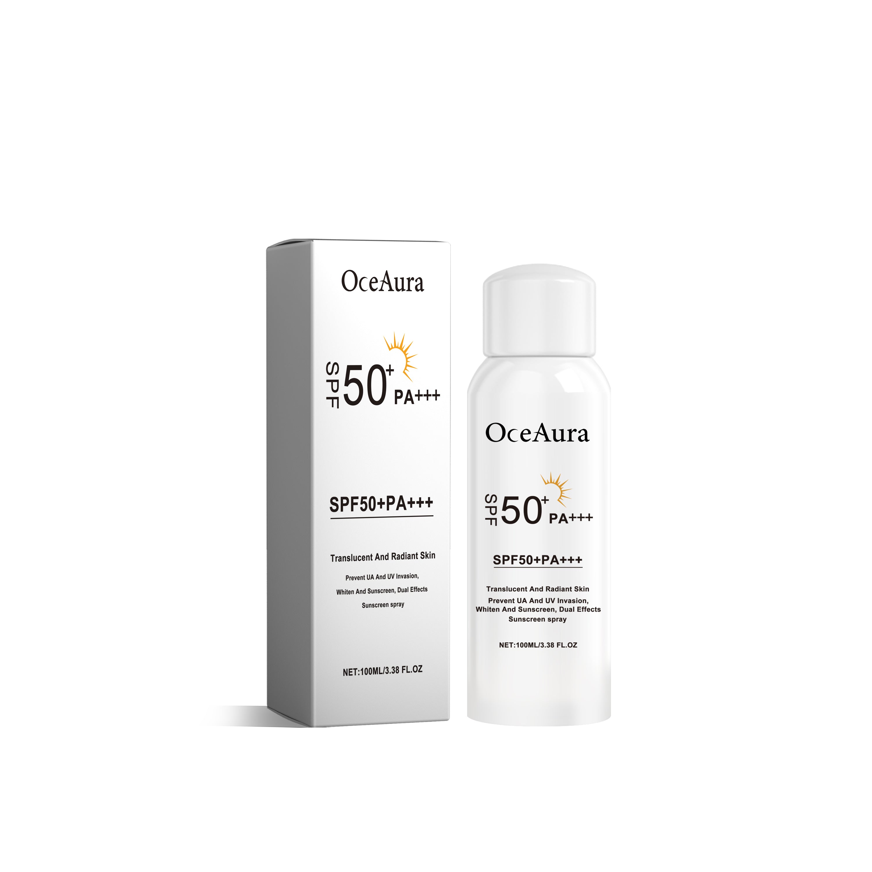 OceAura Sunscreen Spray, Moisturizing And Refreshing Protective Spray For Outdoor Uv Protection 100ml 145.3g 1.89*1.89*4.84inch 5 9d7fcd61-bb28-41a4-9fd8-7a1c7247dce3 null