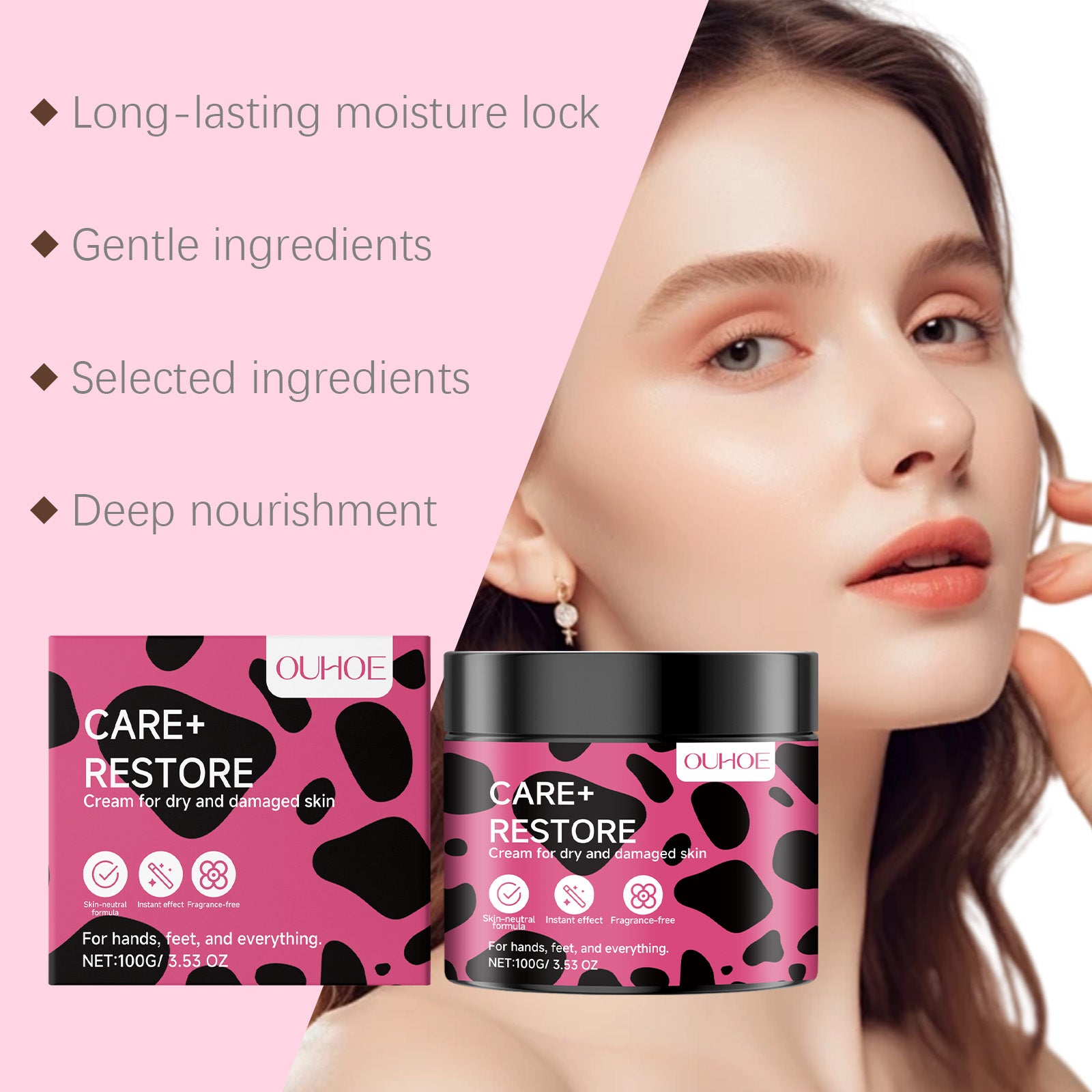OUHOE Moisturizing Care Cream, Moisturizes, Hydrates, Improves Skin Dullness And Deeply Nourishes Skin Body Cream 5 9de1800f-065a-4ade-b5e1-416d0b6e0283 null