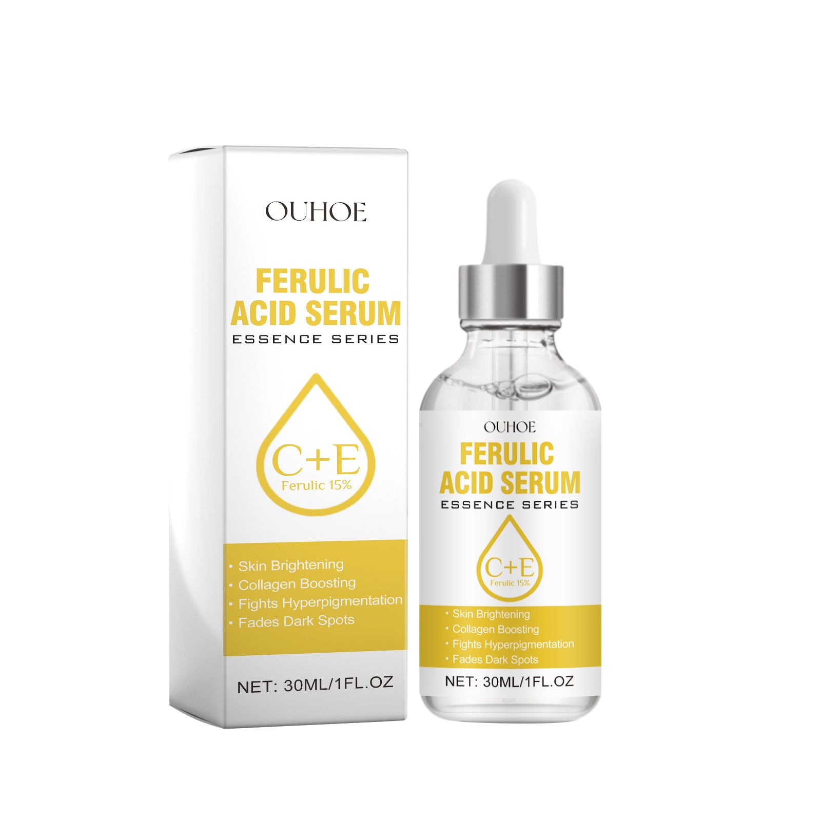 OUHOE Ferulic Acid Serum, Lighten Fine Lines And Spots Revitalize Skin Delicate Pores Repair Dry Skin Moisturize 30ml 48g 1.18*1.18*4.13inch 5 a4baa6c4-4a50-46d2-8573-8e6426a1fc29 null