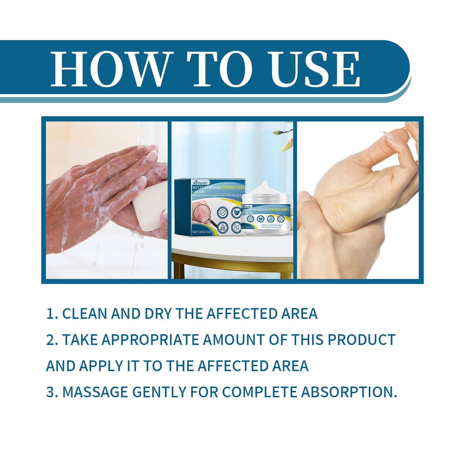 Ximonth Psoriasis Treatment Cream Repair Hand, Foot And Body Moss Redness And Itchy Skin Topical Treatment Cream 5 a99bd79b-9252-4ee9-96d6-676ad0887671 null