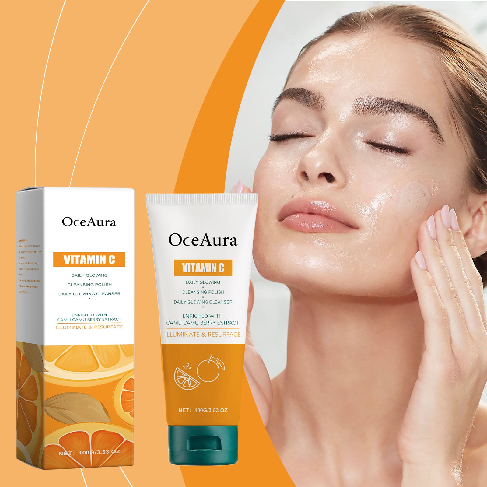 OceAura Vitamin C Cleanser Brightening Complexion Cleansing Face Gentle Hydrating Nourishing Cleanser 5 bbdc9f90-f9de-4d58-ad28-d3da46028fb5 null
