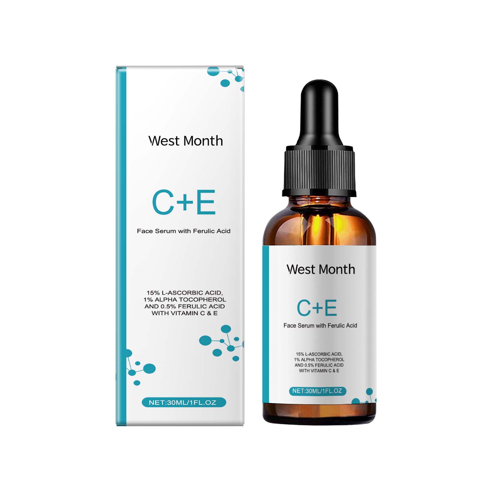 West&Month Vitamin C Facial Serum, Moisturizing, Moisturizing, Brightening And Revitalizing Skin Care 30ml 46.9g 4.13*1.18inch 5 bc63ea04-ef6d-4c7c-8790-a2683b180641 null