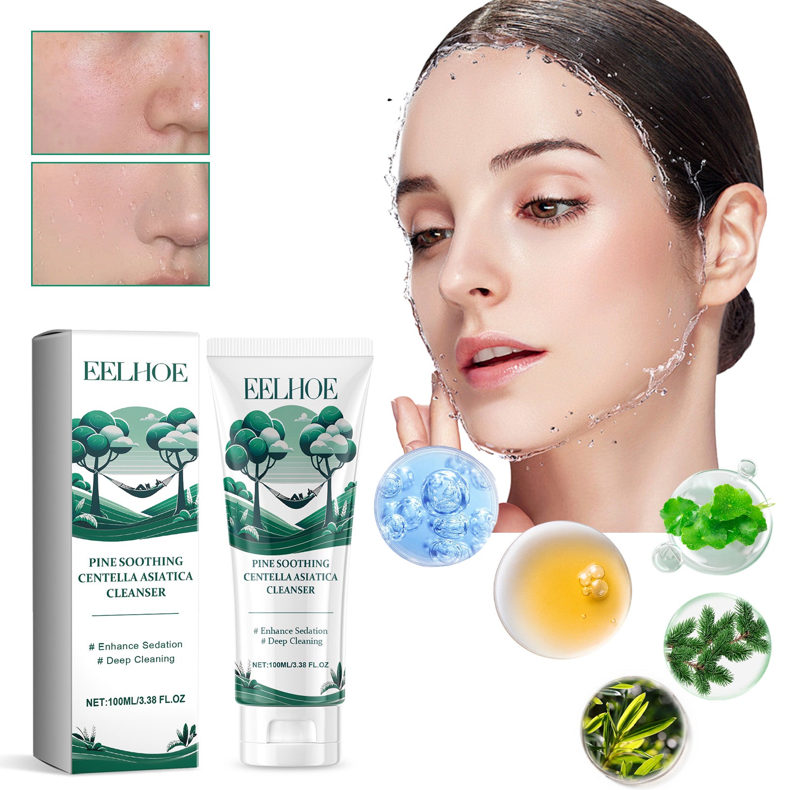 EELHOE Pine Soothing Centella Asiatica Cleanser, Deep Clear Pores Soft Moisturizing Skin Moisturizing Non-Tight Cleanser 5 c13e6fad-9567-4b8d-932e-5668ec93358c null