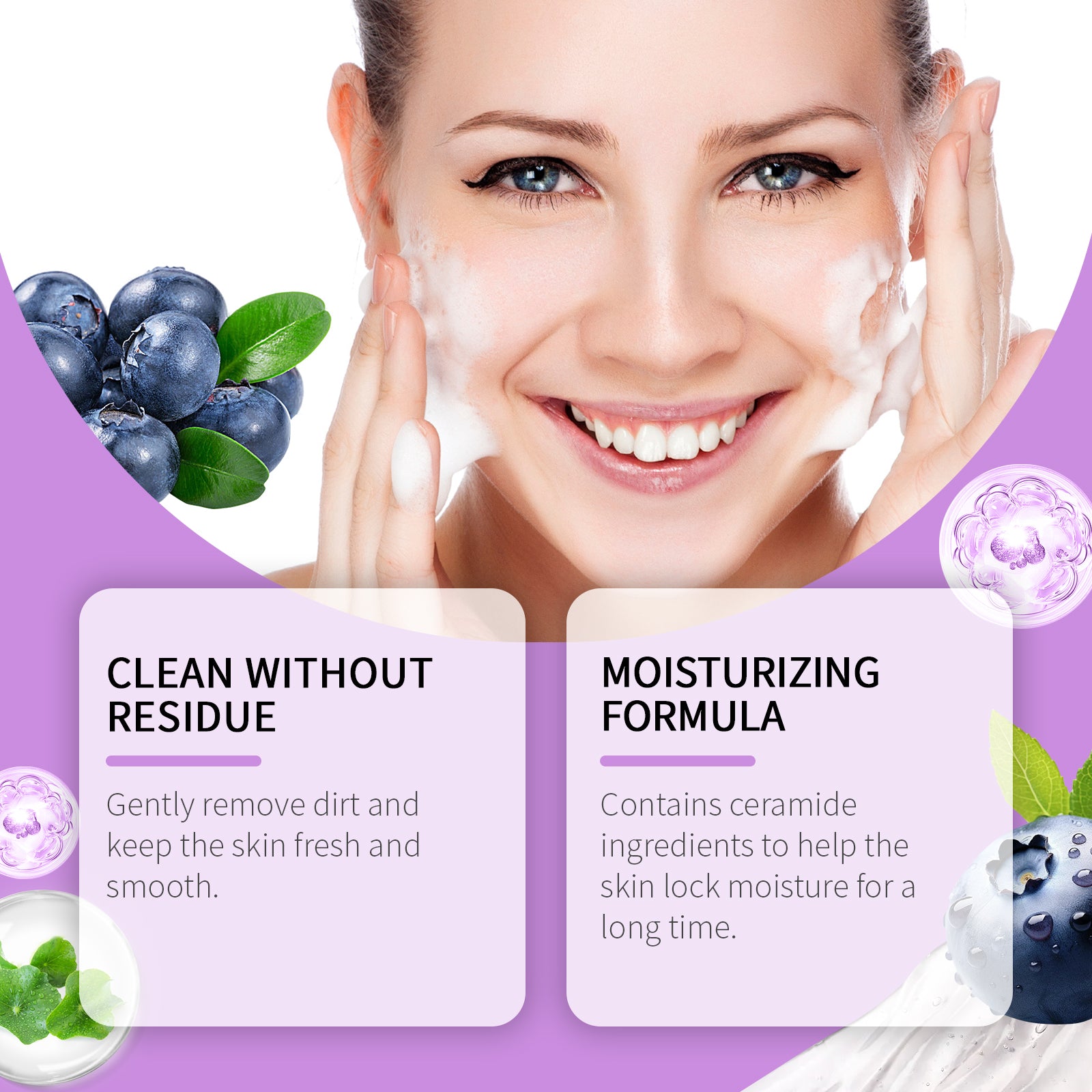 Hoygi Blueberry Flavorful Ceramide Cleansing Gel, Facial Skin Cleansing Moisturizing Hydrating Cleanser 5 c3627519-3909-4135-a9b1-ee250c689747 null
