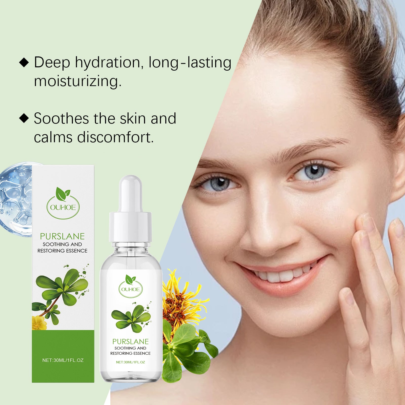 OUHOE Purslane Soothing Repair Serum, Redness Soothing Facial Hydrating Moisturizing Serum 5 d955d60a-af44-488f-8f7a-19d865450496 null