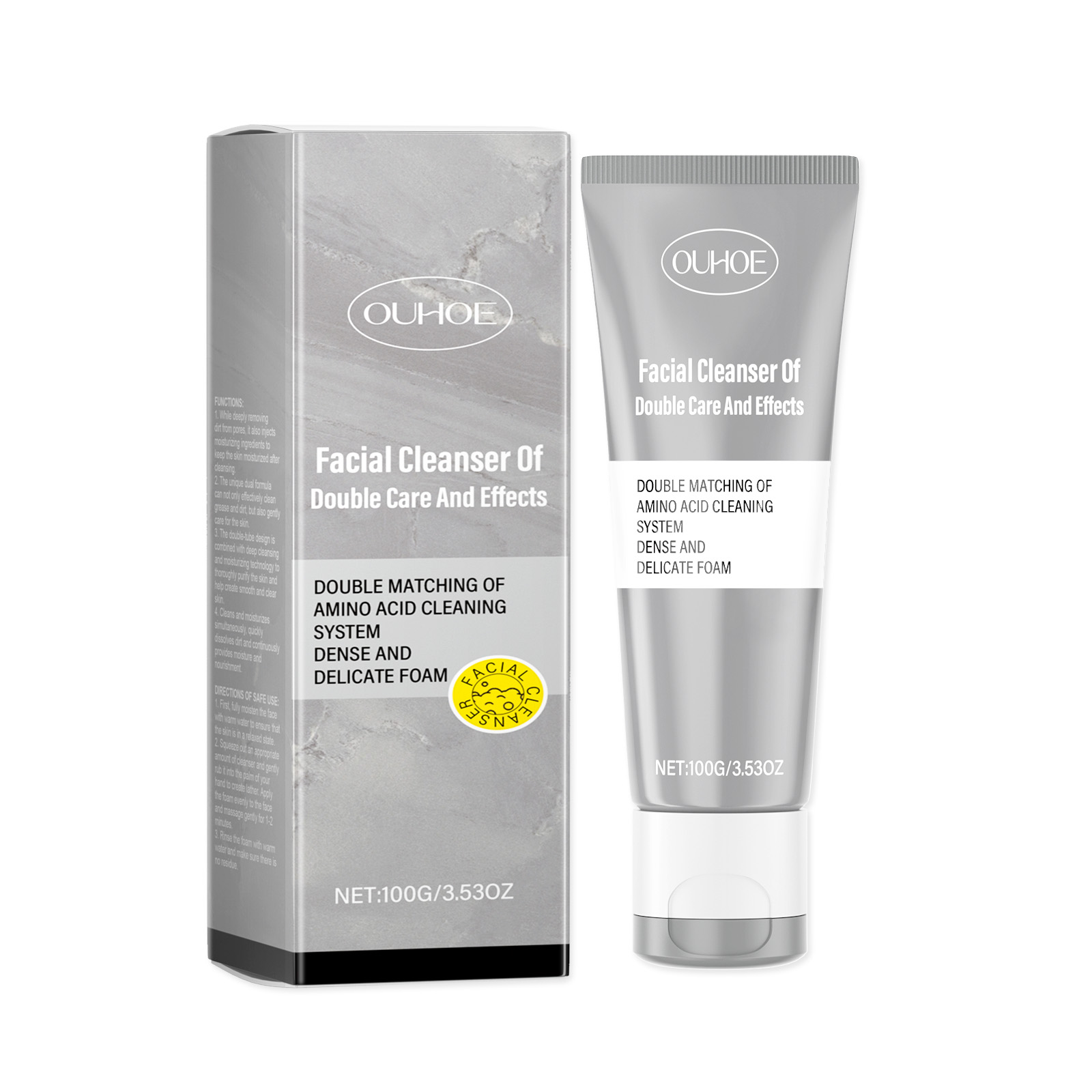 OUHOE Dual Cleansing Moisturizing Cleanser, Gentle Cleansing Facial Skin Refreshing Moisturizing Cleanser 100g 144.35g 7*1.81*1.81inch 5 e2846972-0aa1-4ad3-82da-8a726de98cf3 null
