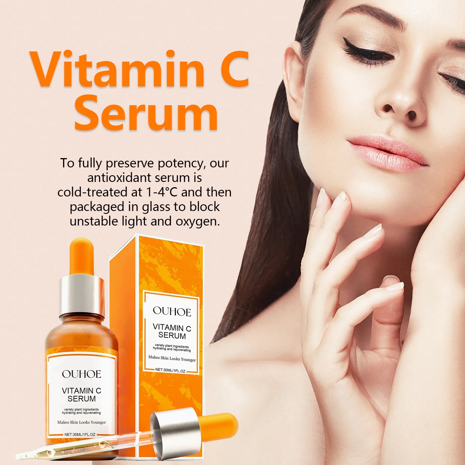 OUHOE Vitamin C Face Serum, Lighten Fine Lines And Tighten Facial Skin Anti-Aging Serum 5 f797d371-aa4f-43ac-b31c-2a988d21fdd3 null